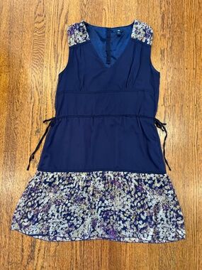 Gap Dress - Blue with Floral accents - Side Ties - Size 6